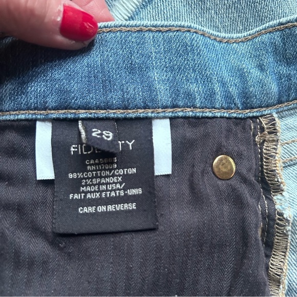 Fidelity Mid Rise Indigo Denim Chase Shorts Size 29 - Picture 11 of 11